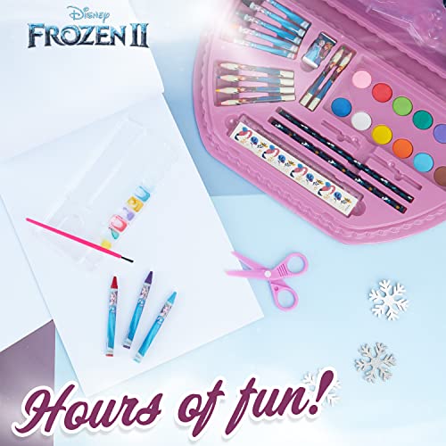 Disney Frozen Pink Colored Pencils & Art Set - 50 Piece Kids Drawing Supplies in Carry Case