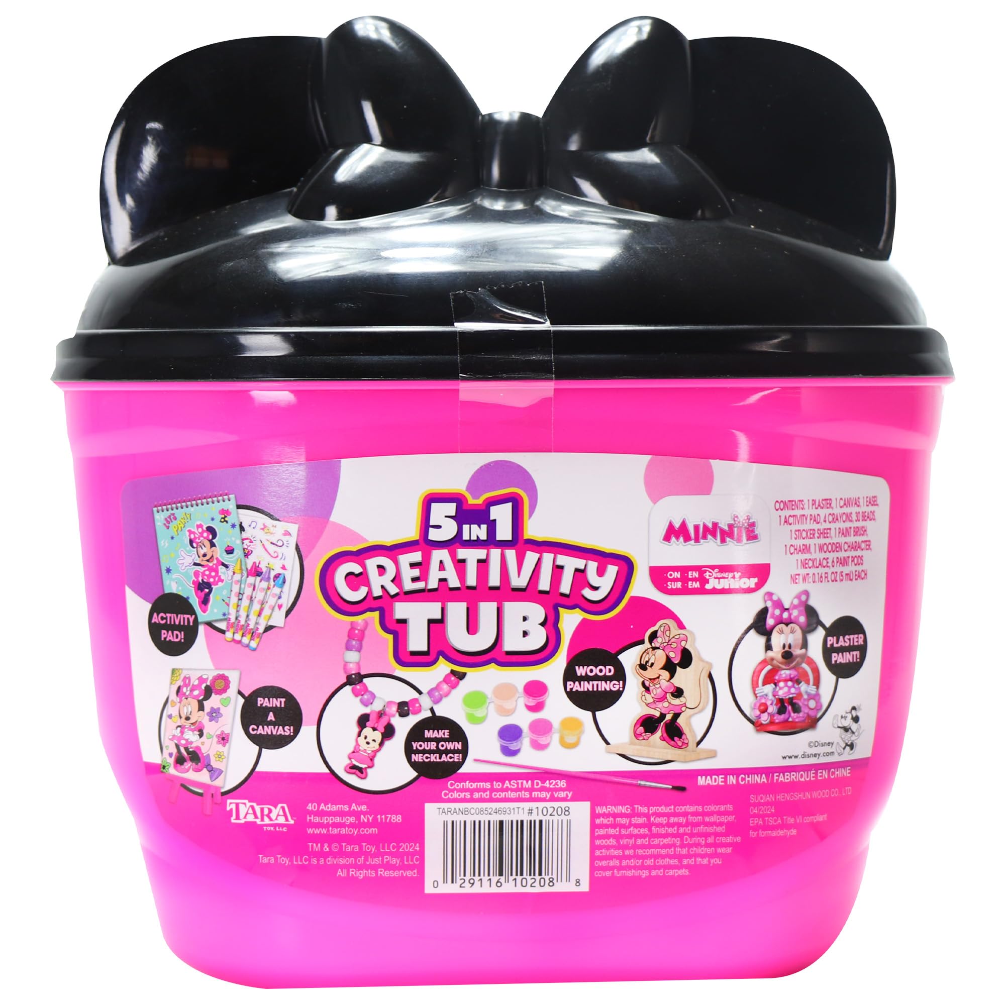 Disney Junior Minnie Mouse 5 in 1 Creativity Tub – 50-Piece Preschool Arts and Crafts Activity Set