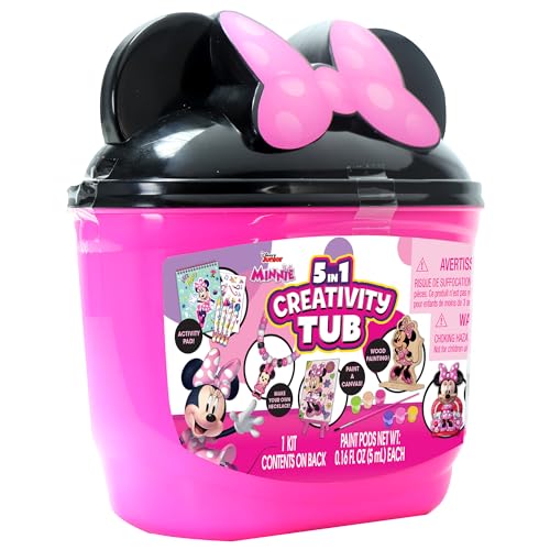 Disney Junior Minnie Mouse 5 in 1 Creativity Tub – 50-Piece Preschool Arts and Crafts Activity Set