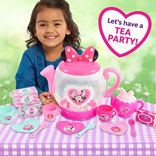 Disney Junior Minnie Mouse Terrific Teapot Set – 14-Piece Pretend Play Tea Party for Kids Ages 3+
