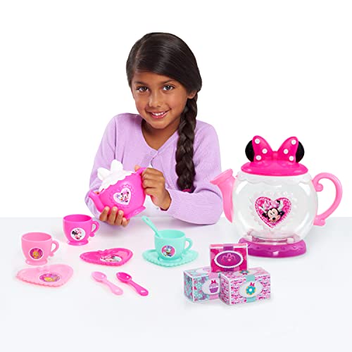 Disney Junior Minnie Mouse Terrific Teapot Set – 14-Piece Pretend Play Tea Party for Kids Ages 3+