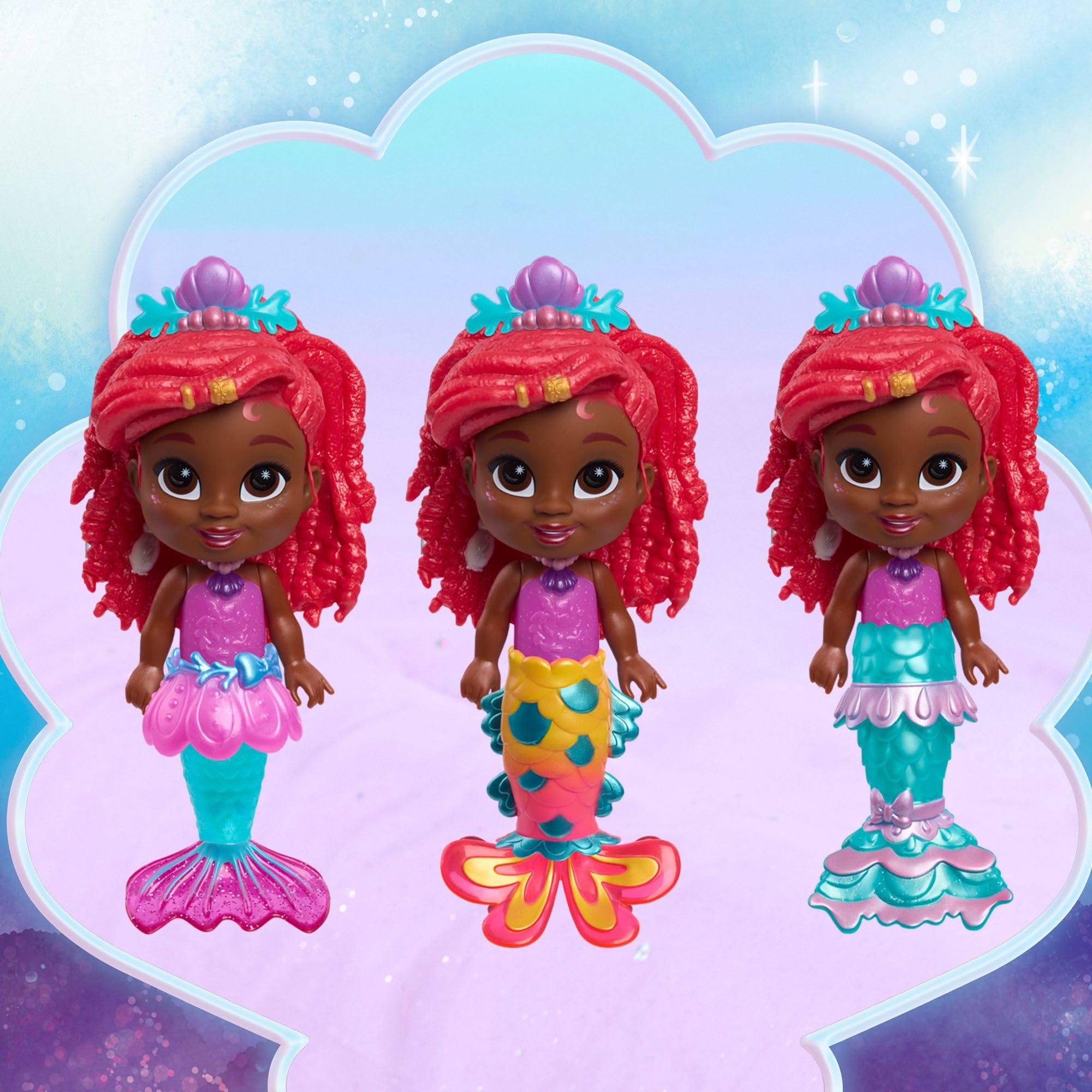 Disney Junior Pop Tails Ariel Doll with 9 Pieces, 7.5-Inch, Ages 3+