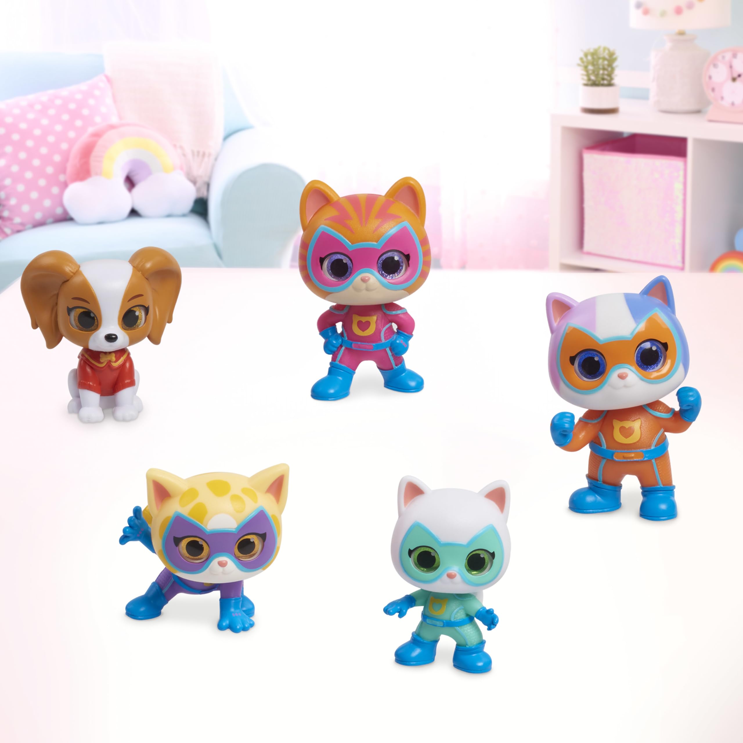 Disney Junior SuperKitties Hero Squad 5-Piece Figure Set - Ginny, Bitsy, Willa, Sparks & Buddy
