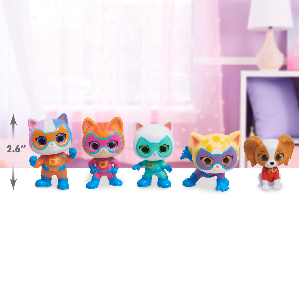 Disney Junior SuperKitties Hero Squad 5-Piece Figure Set - Ginny, Bitsy, Willa, Sparks & Buddy