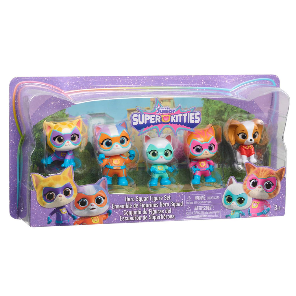 Disney Junior SuperKitties Hero Squad 5-Piece Figure Set - Ginny, Bitsy, Willa, Sparks & Buddy
