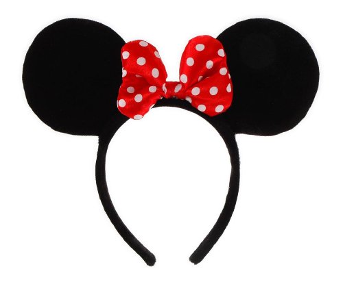 Disney Minnie Mouse Ears Headband – Plush Velvet Ears with Red Polka Dot Bow, Officially Licensed by elope