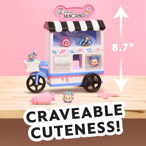 Disney Munchlings Candy Cart Playset – 13-Piece Light-Up Pretend Play with Scented Figures