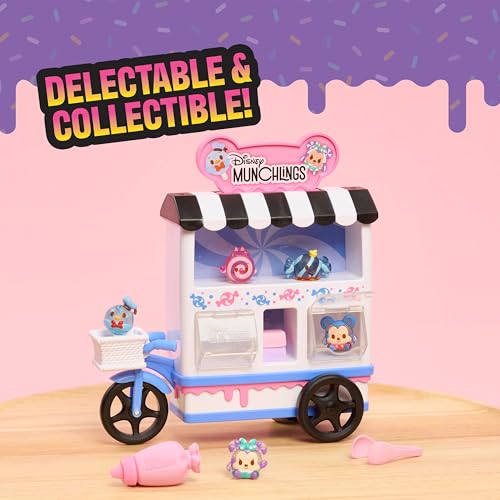 Disney Munchlings Candy Cart Playset – 13-Piece Light-Up Pretend Play with Scented Figures
