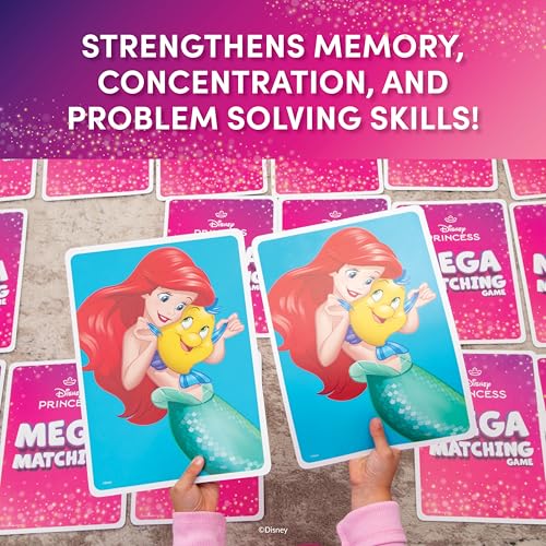 Disney Princess Giant Matching Game – 36 Mega Cards for Kids Ages 3+
