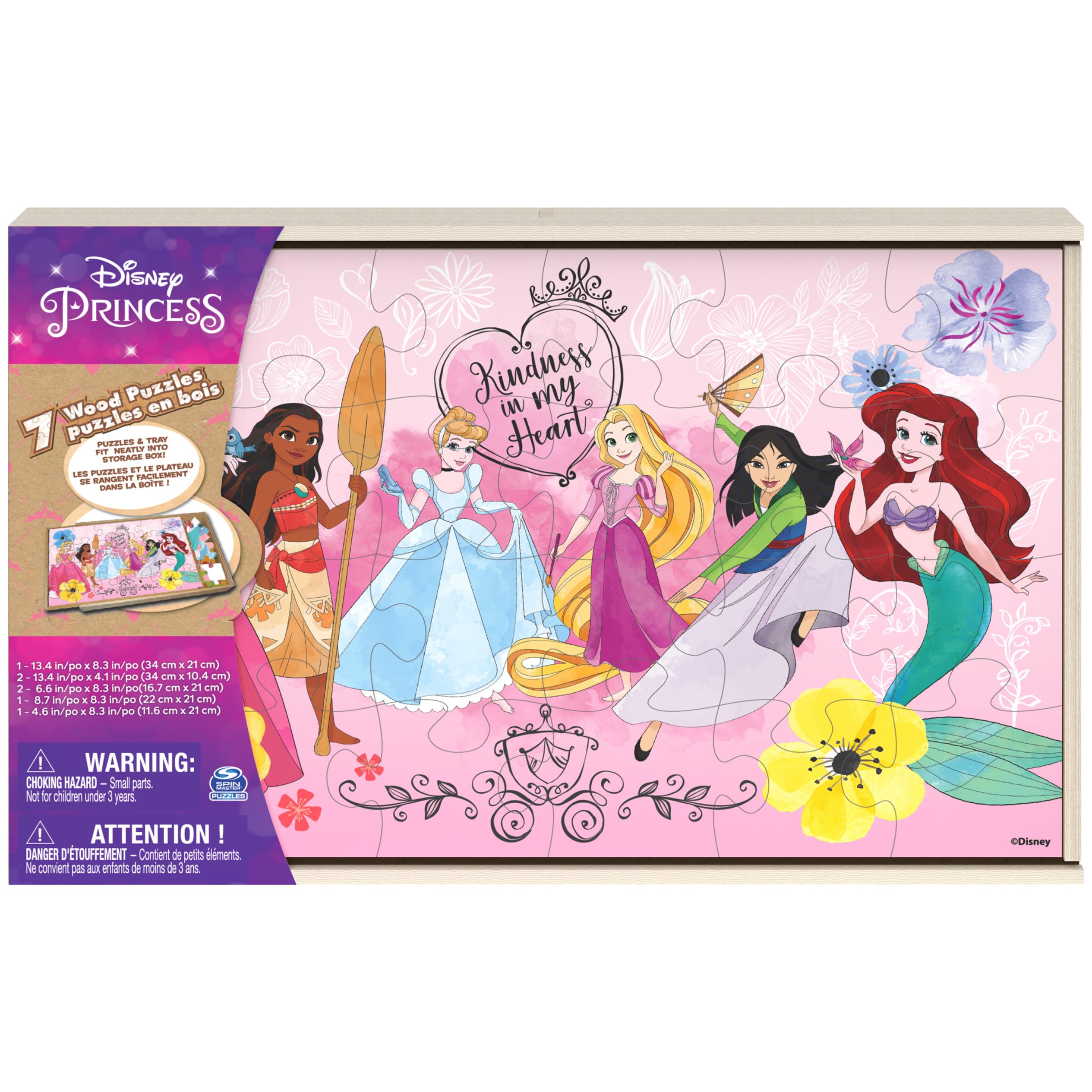 Disney Princess Puzzles 7-Pack – Jigsaw Bundle for Kids Ages 4+ (12, 16, 24 Pieces)