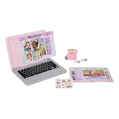 Disney Princess Style Collection Laptop – Pretend Play Toy with 5 Modes, Sounds & Stickers
