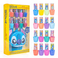 Disney Stitch 16-Color Water-Based Peel-Off Nail Polish Set with Nail Dryer - Safe for Kids 3+