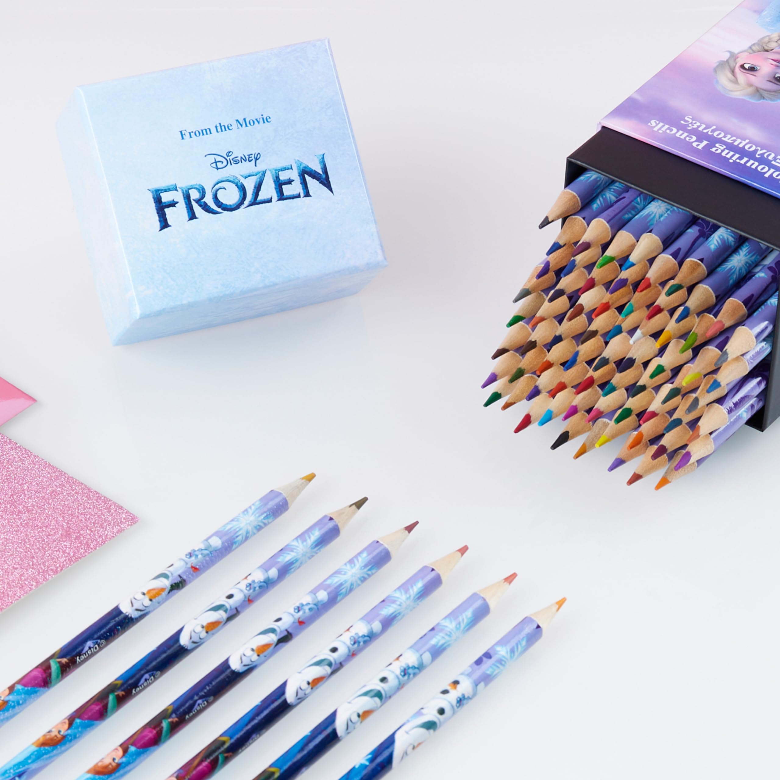 Disney Stitch 72 Colored Pencils for Kids - Lilac Frozen Theme