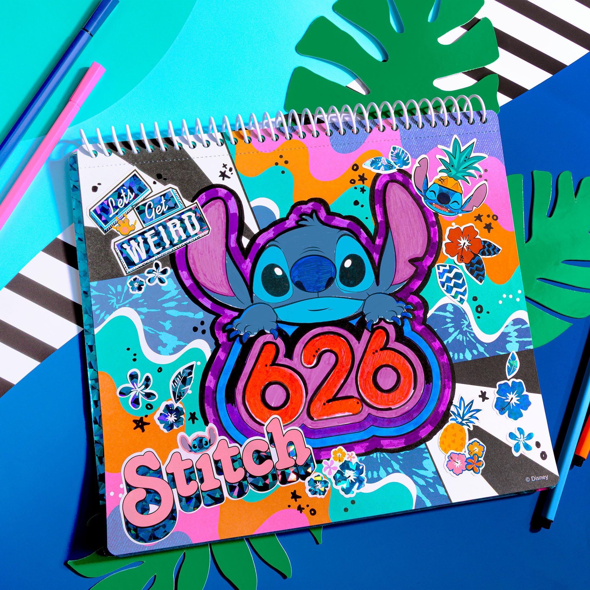Disney Stitch Color & Collage Design Set by Fashion Angels – 15 Posters & 450+ Stickers for Kids Ages 8+