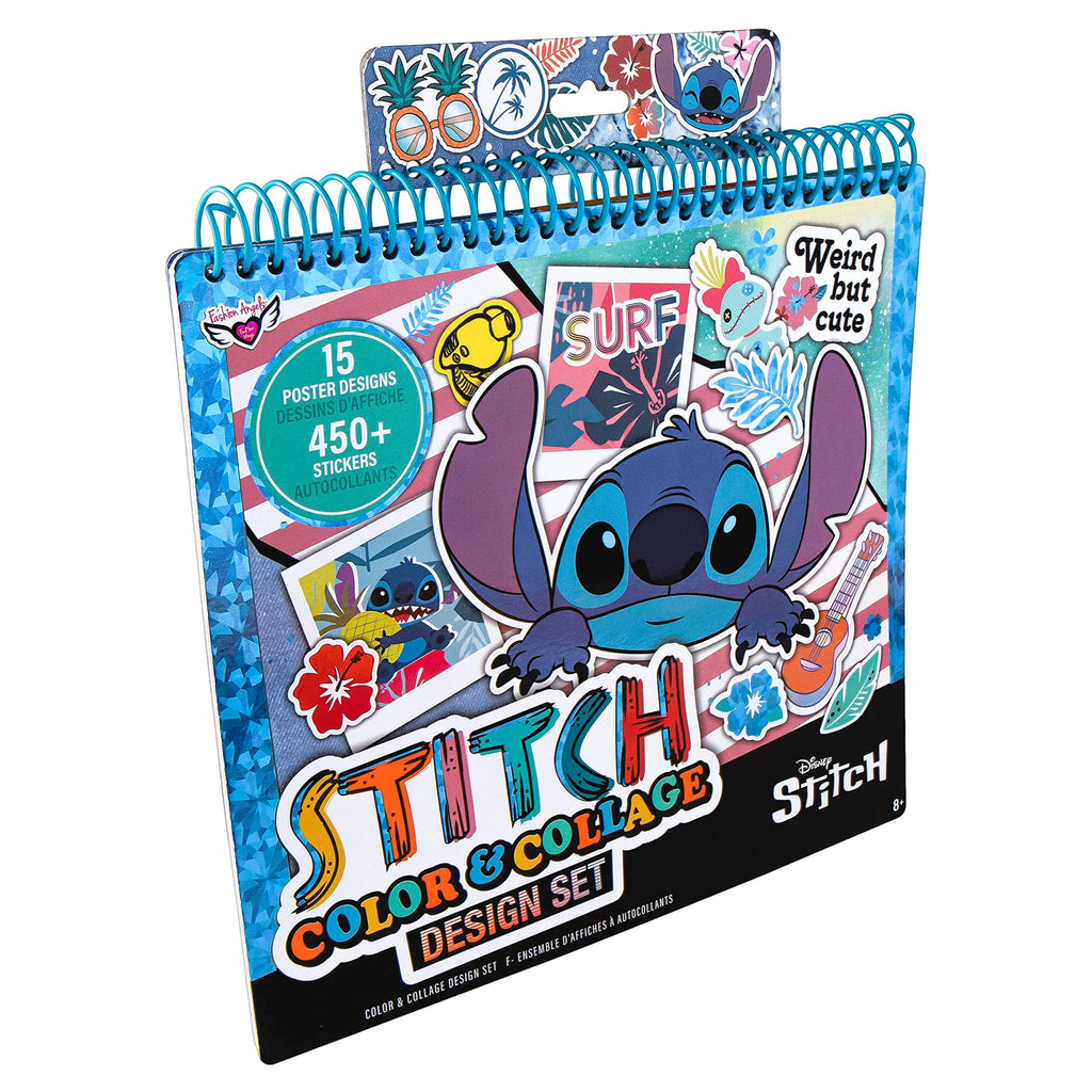 Disney Stitch Color & Collage Design Set by Fashion Angels – 15 Posters & 450+ Stickers for Kids Ages 8+
