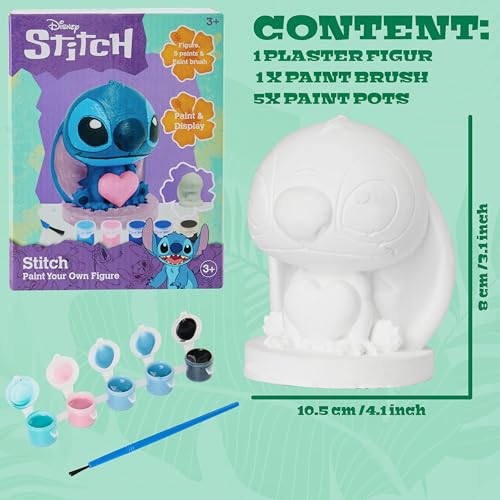 Disney Stitch Paint Your Own Plaster Figure Set – DIY Art Kit for Kids and Teens