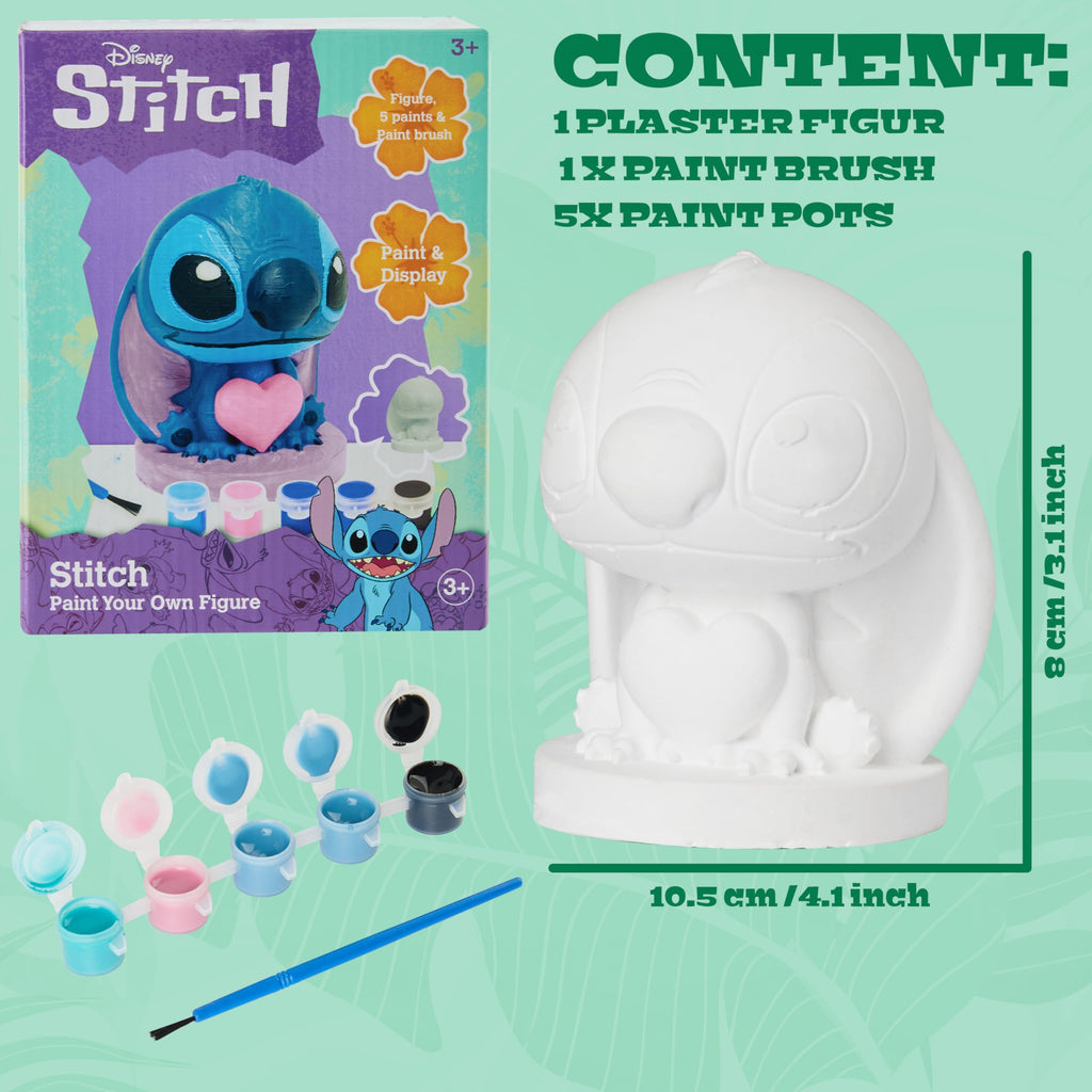 Disney Stitch Paint Your Own Plaster Figure Set – DIY Art Kit for Kids and Teens