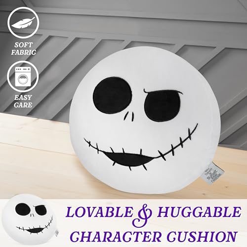 Disney White Jack 3D Plush Pillow – Soft Throw Cushion for Kids, 13.77 x 12.99 Inches