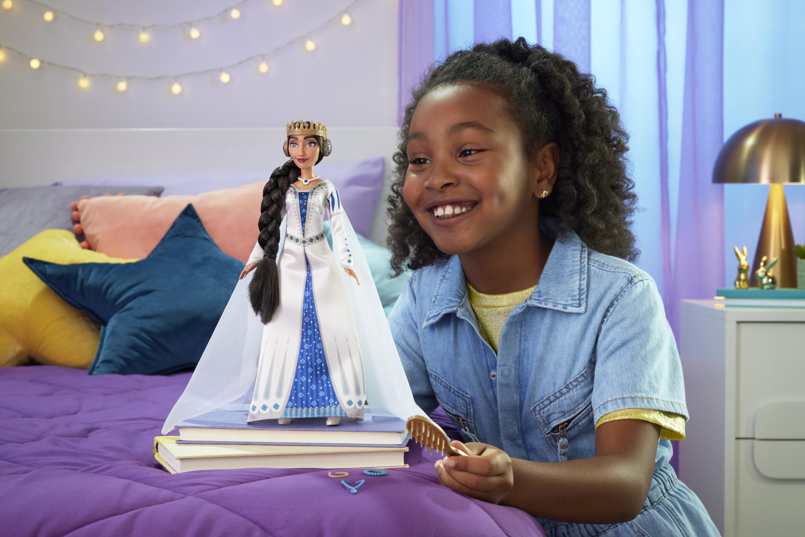 Disney Wish Queen Amaya of Rosas Fashion Doll - Posable with Removable Gown, Crown & Accessories