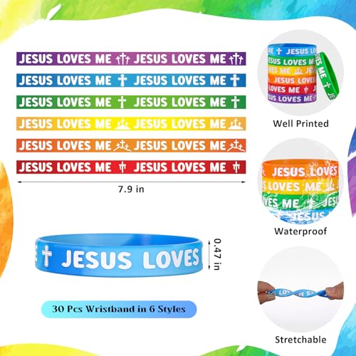 Dispowreath 60 Pcs Christian Gift Set: John 3:16 Wristbands and Bookmarks for Kids Sunday School