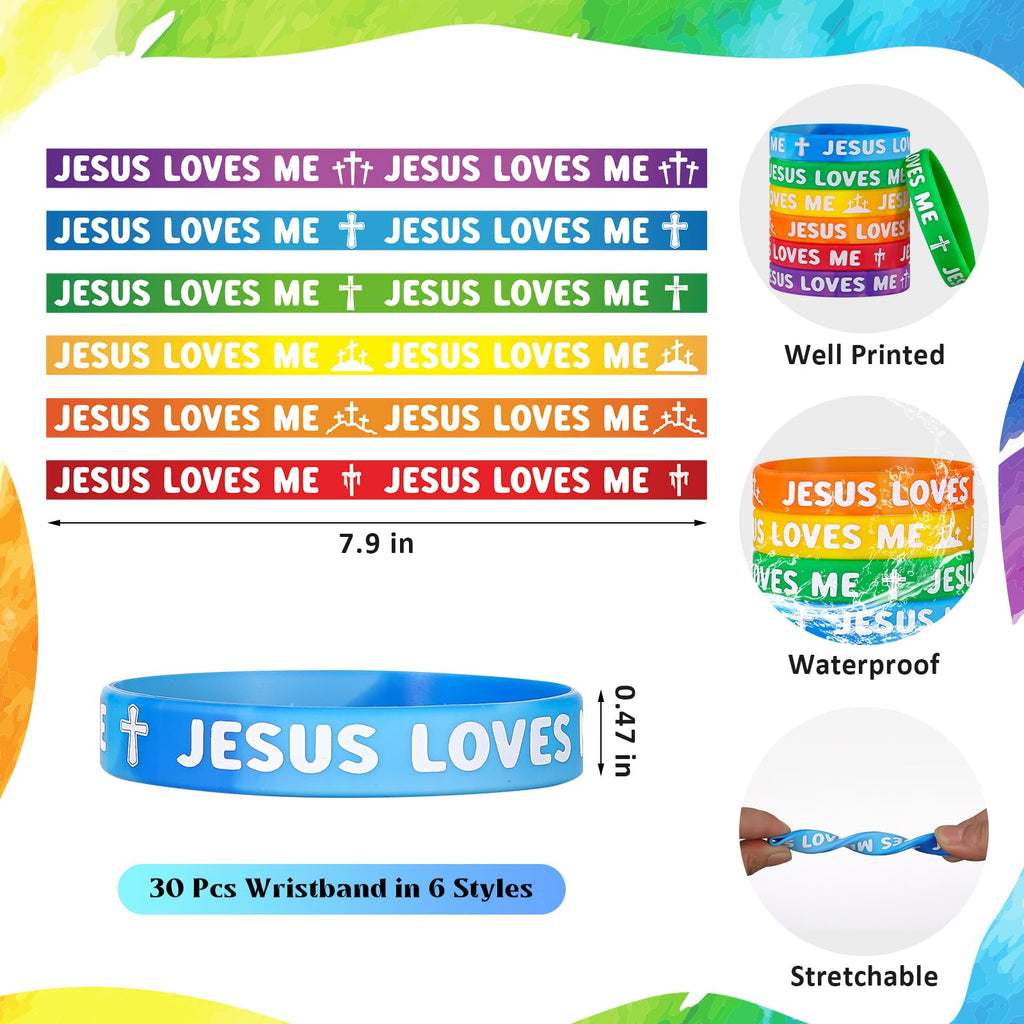 Dispowreath 60 Pcs Christian Gift Set: John 3:16 Wristbands and Bookmarks for Kids Sunday School