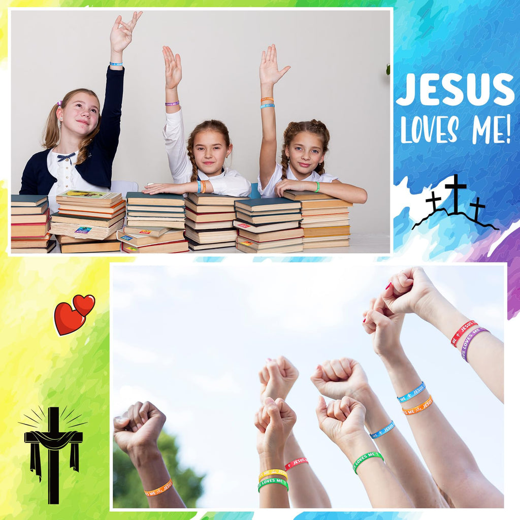 Dispowreath 60 Pcs Christian Gift Set: John 3:16 Wristbands and Bookmarks for Kids Sunday School