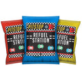Distinctivs 32-Pack Race Car Chip Bag Labels – Pitstop Refuel Station Design for Birthday Party Favors