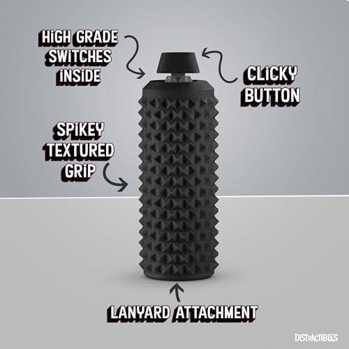 Distractibles Sensory Roller Fidget Toy with Clicker & Tactile Spikes – Black