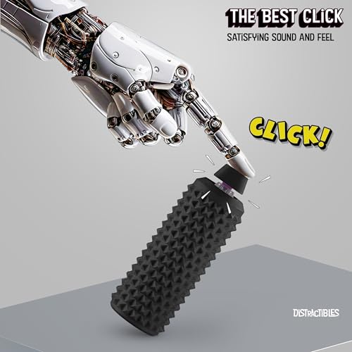 Distractibles Sensory Roller Fidget Toy with Clicker & Tactile Spikes – Black