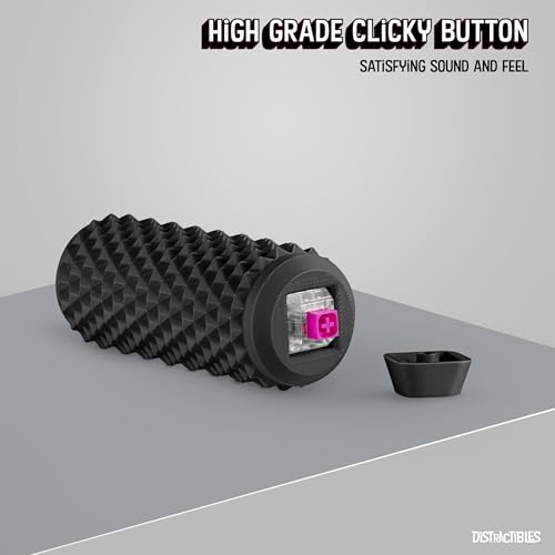 Distractibles Sensory Roller Fidget Toy with Clicker & Tactile Spikes – Black