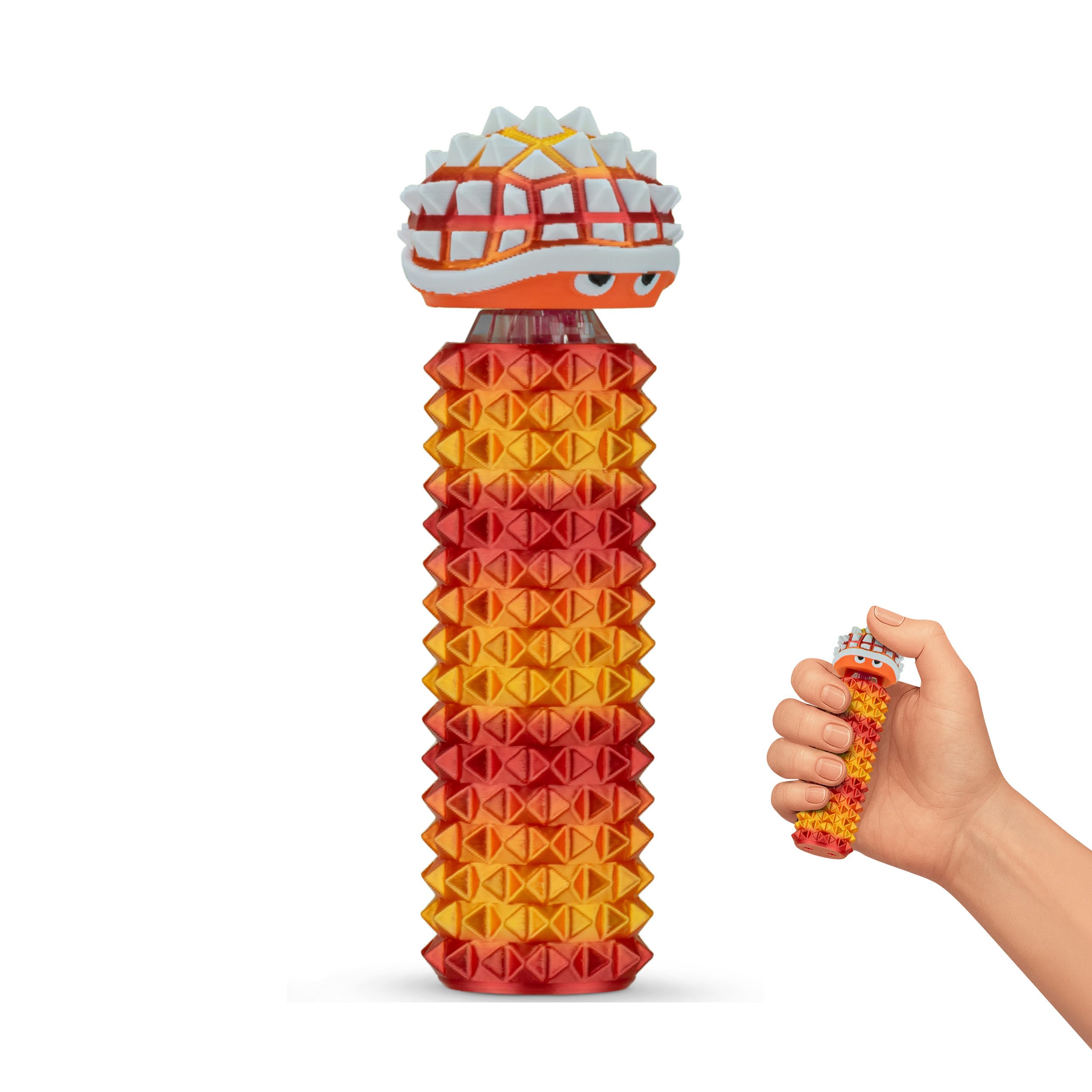 Distractibles Shelly Fidget Clicker | Textured Sensory Tool with Lanyard for Focus (Neon Nova)