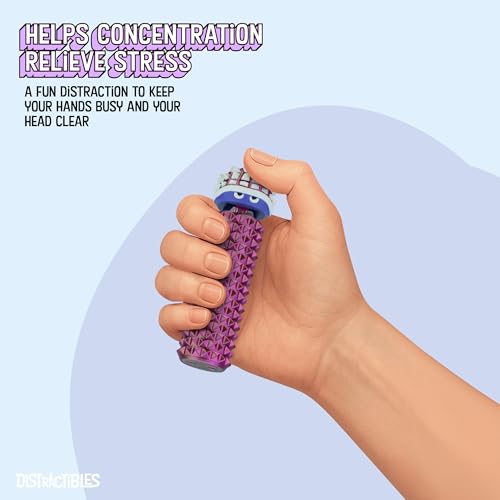 Distractibles Shelly Sensory Fidget Clicker - Neon Harmony - Textured Spiked Base & Turtle Clicker for Focus