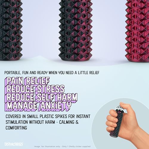 Distractibles Shelly Sensory Fidget Toy – Textured Pain Stim Device in Neon Crimson for Focus and Stress Relief