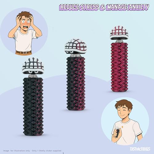 Distractibles Shelly Sensory Fidget Toy – Textured Pain Stim Device in Neon Crimson for Focus and Stress Relief