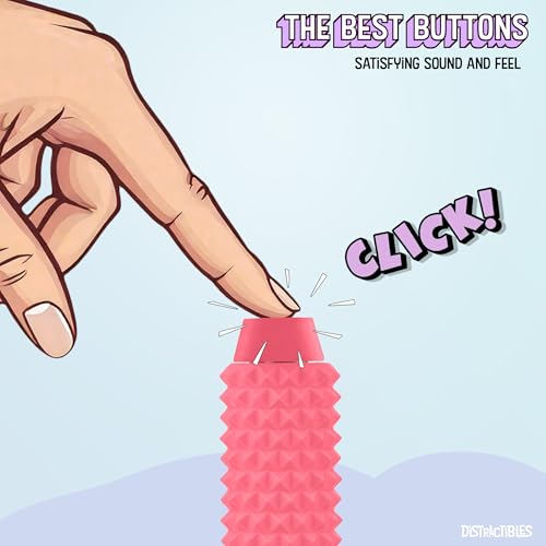 Distractibles Spike Roller Clicker - Pink Sensory Fidget Toy with Spikes and Clicker Switch