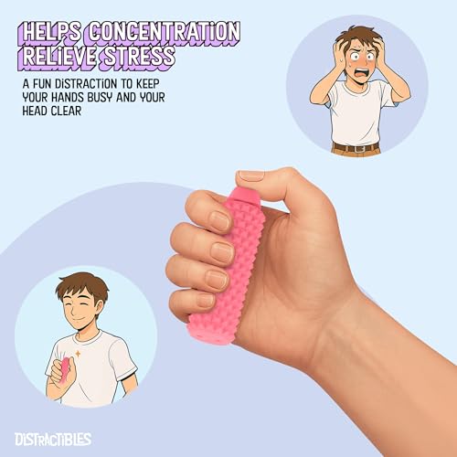 Distractibles Spike Roller Clicker - Pink Sensory Fidget Toy with Spikes and Clicker Switch