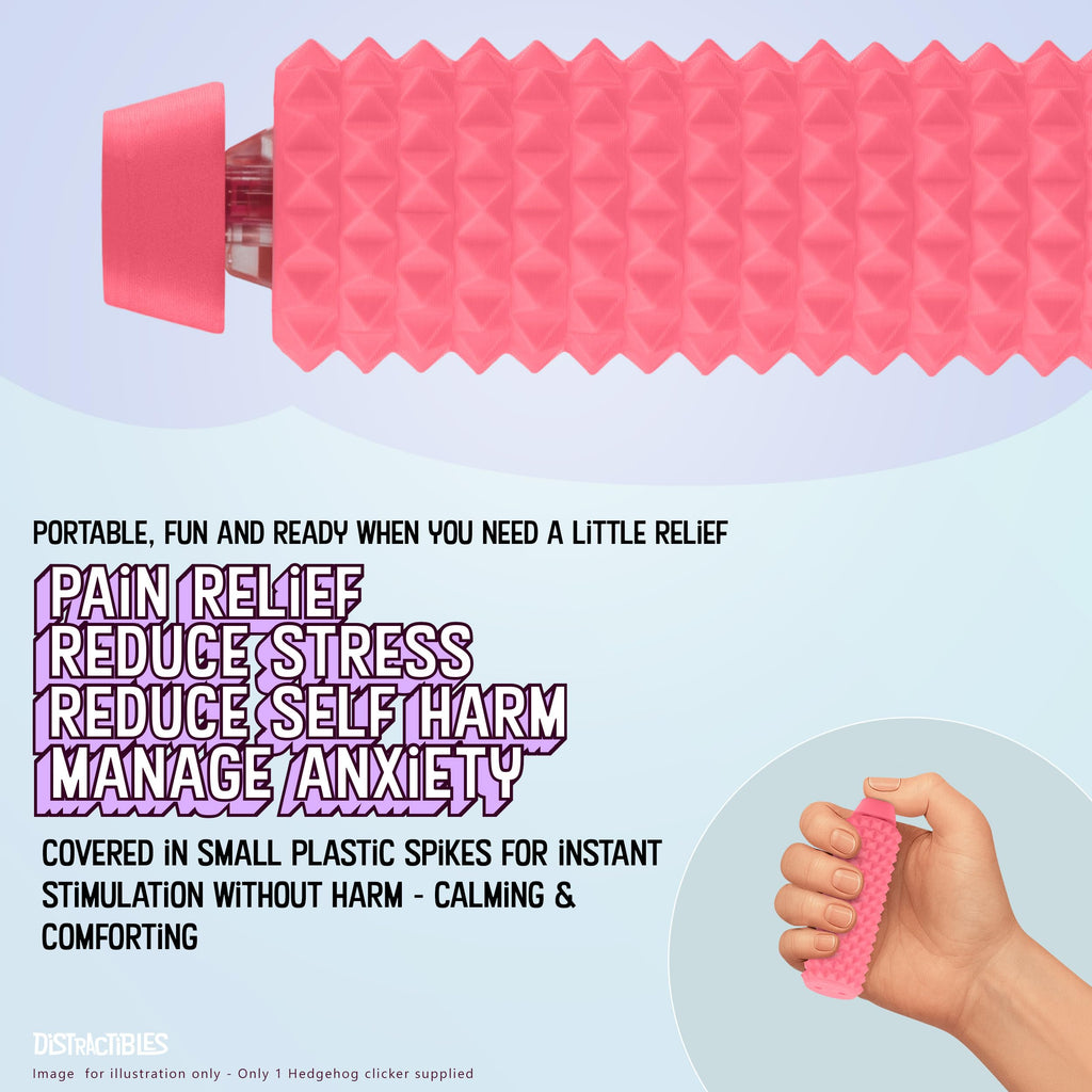 Distractibles Spike Roller Clicker - Pink Sensory Fidget Toy with Spikes and Clicker Switch