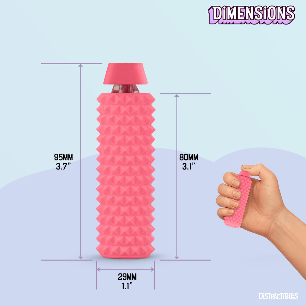 Distractibles Spike Roller Clicker - Pink Sensory Fidget Toy with Spikes and Clicker Switch
