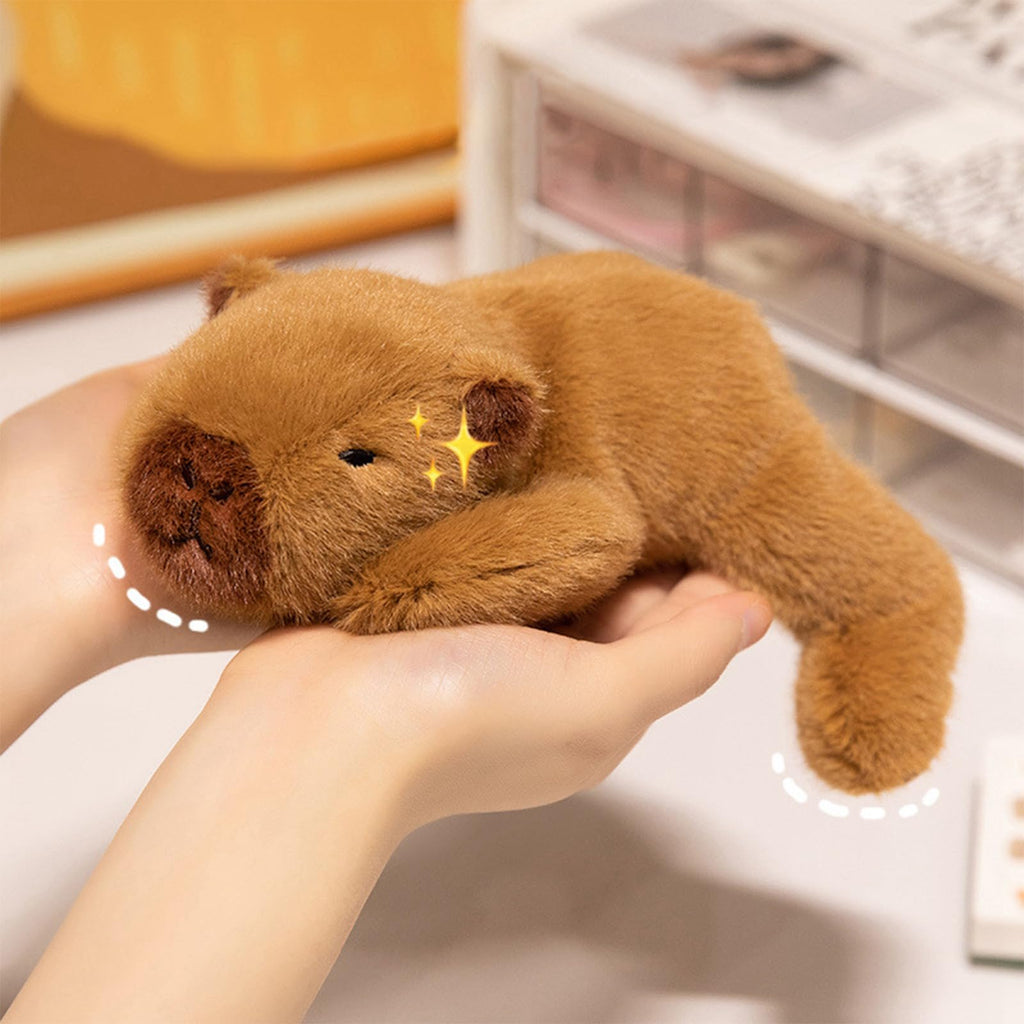 Ditucu Palm-Sized Capybara Stuffed Animal - Soft 7.8-Inch Plush Toy with Beads, Brown