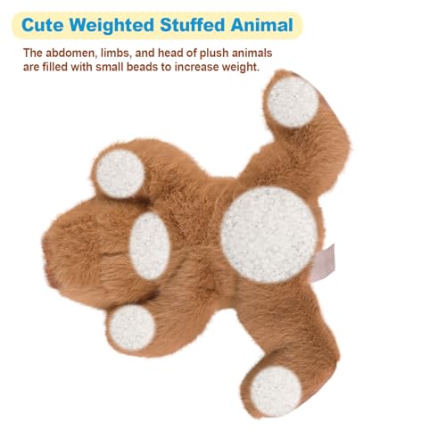 Ditucu Palm-Sized Capybara Stuffed Animal - Soft 7.8-Inch Plush Toy with Beads, Brown
