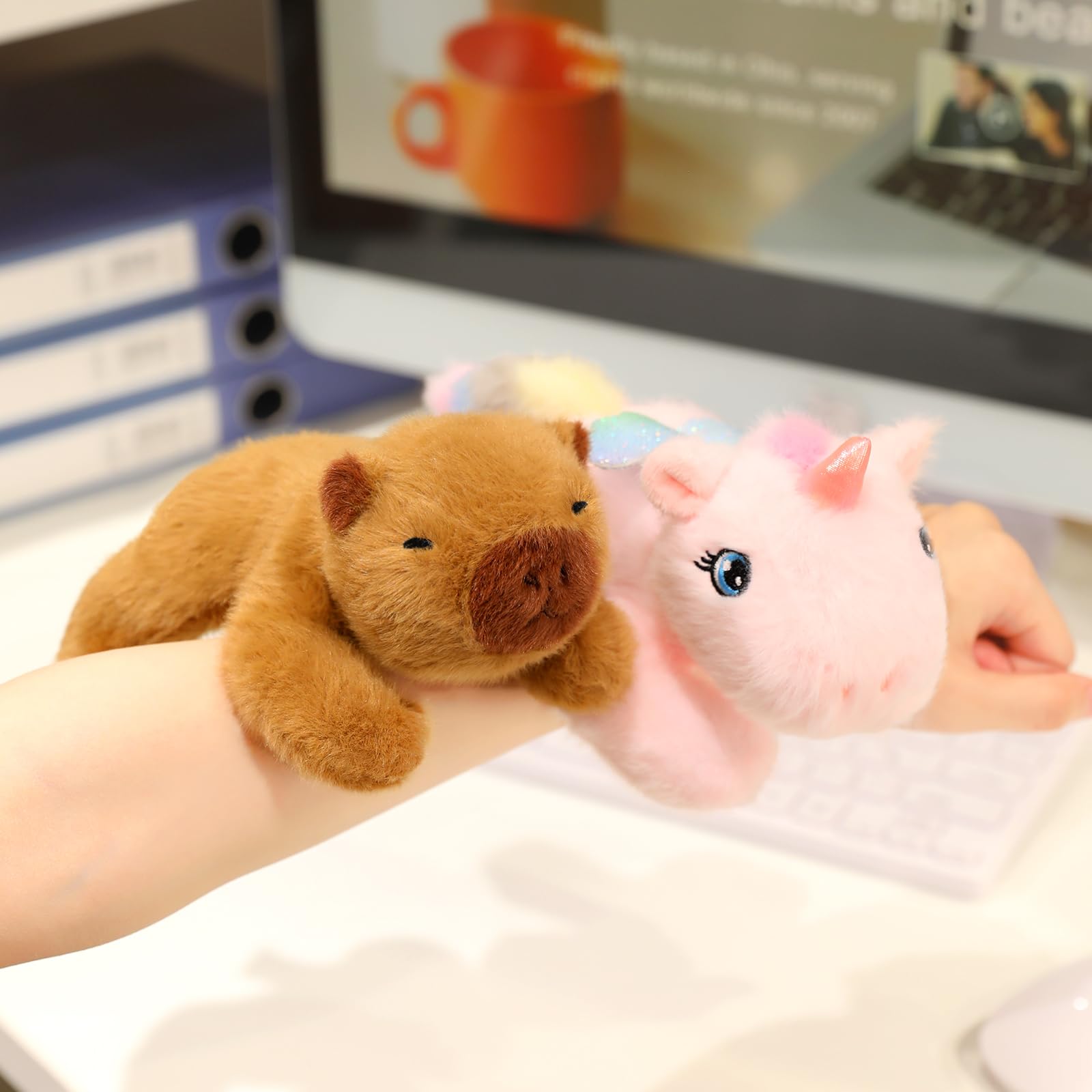 Ditucu Palm-Sized Capybara Stuffed Animal - Soft 7.8-Inch Plush Toy with Beads, Brown