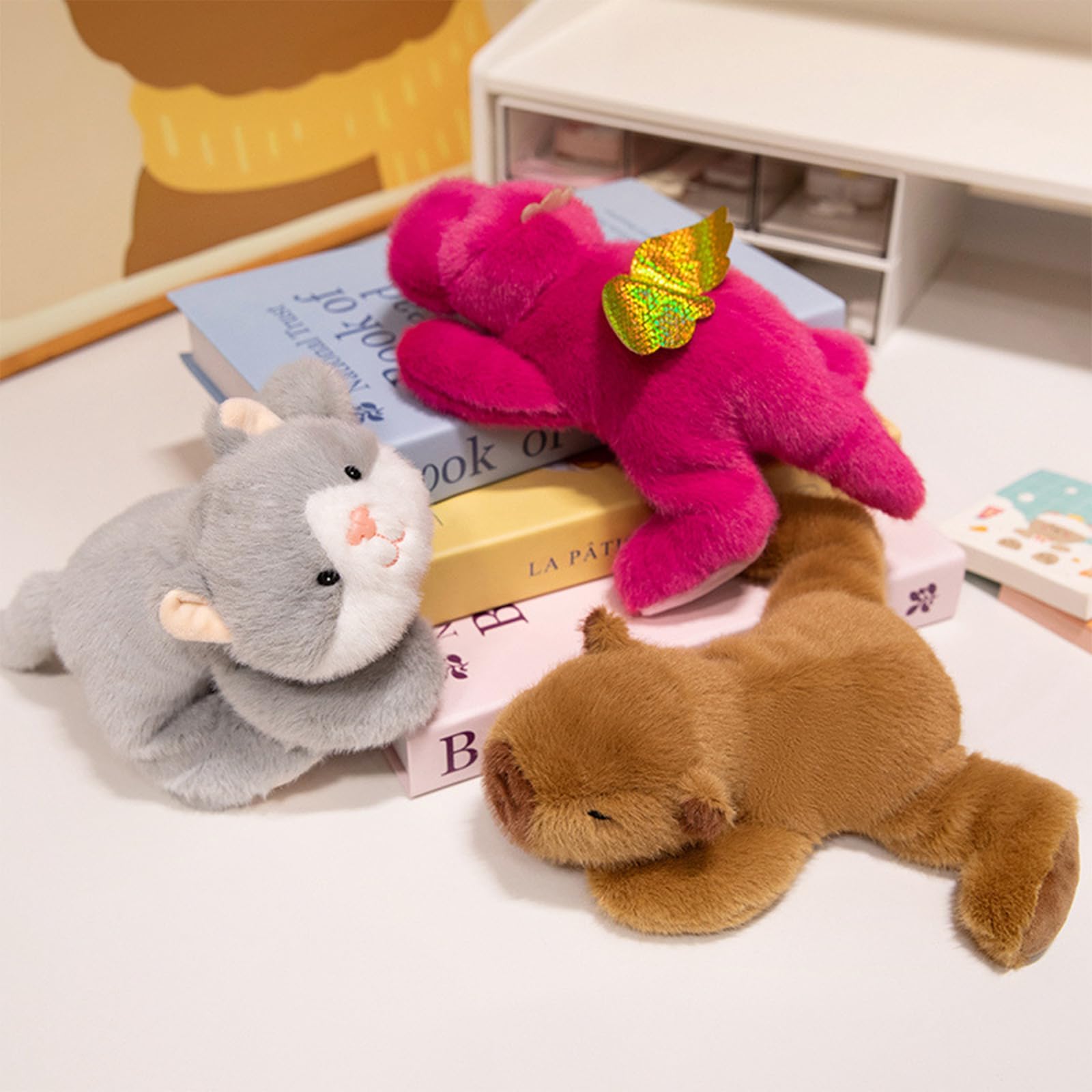 Ditucu Palm-Sized Capybara Stuffed Animal - Soft 7.8-Inch Plush Toy with Beads, Brown