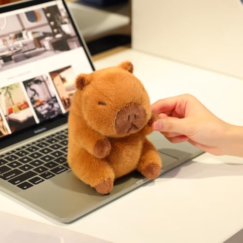 Ditucu Palm-Sized Capybara Stuffed Animal – 5-Inch Soft Plush Toy with Beads, Cute Brown Capibara Doll Gift for Kids