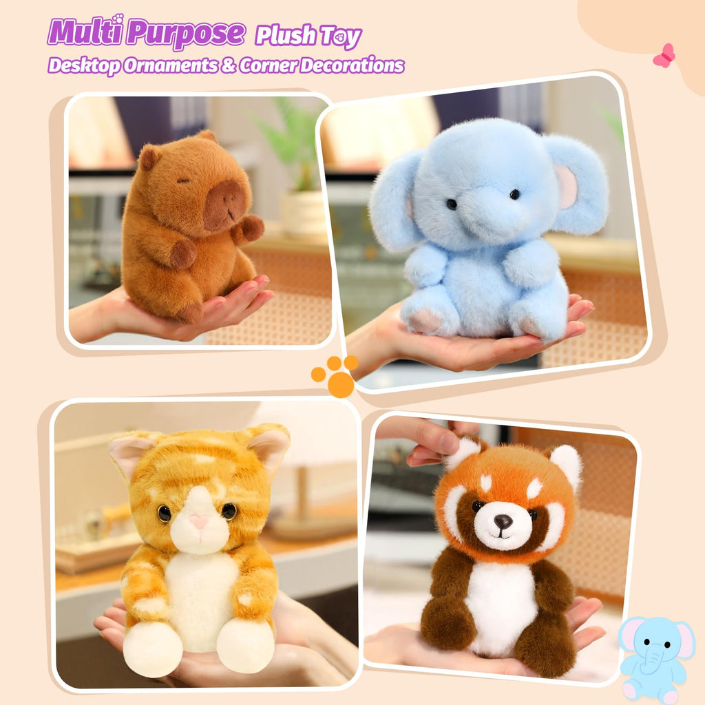 Ditucu Palm-Sized Capybara Stuffed Animal – 5-Inch Soft Plush Toy with Beads, Cute Brown Capibara Doll Gift for Kids
