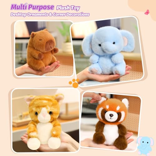 Ditucu Palm-Sized Red Panda Stuffed Animal - 5 Inch Soft Plush Toy, Orange, Cute Gift