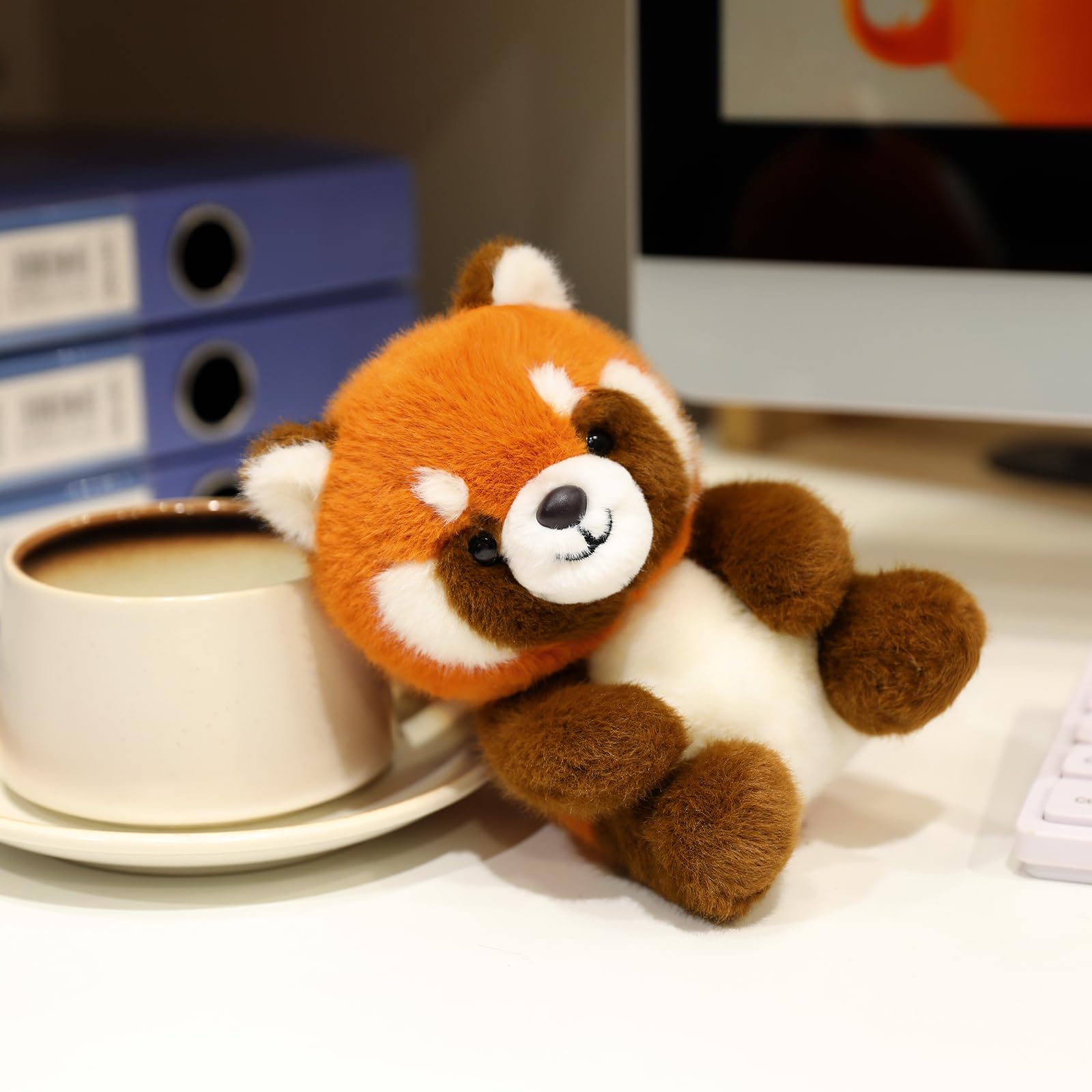 Ditucu Palm-Sized Red Panda Stuffed Animal - 5 Inch Soft Plush Toy, Orange, Cute Gift