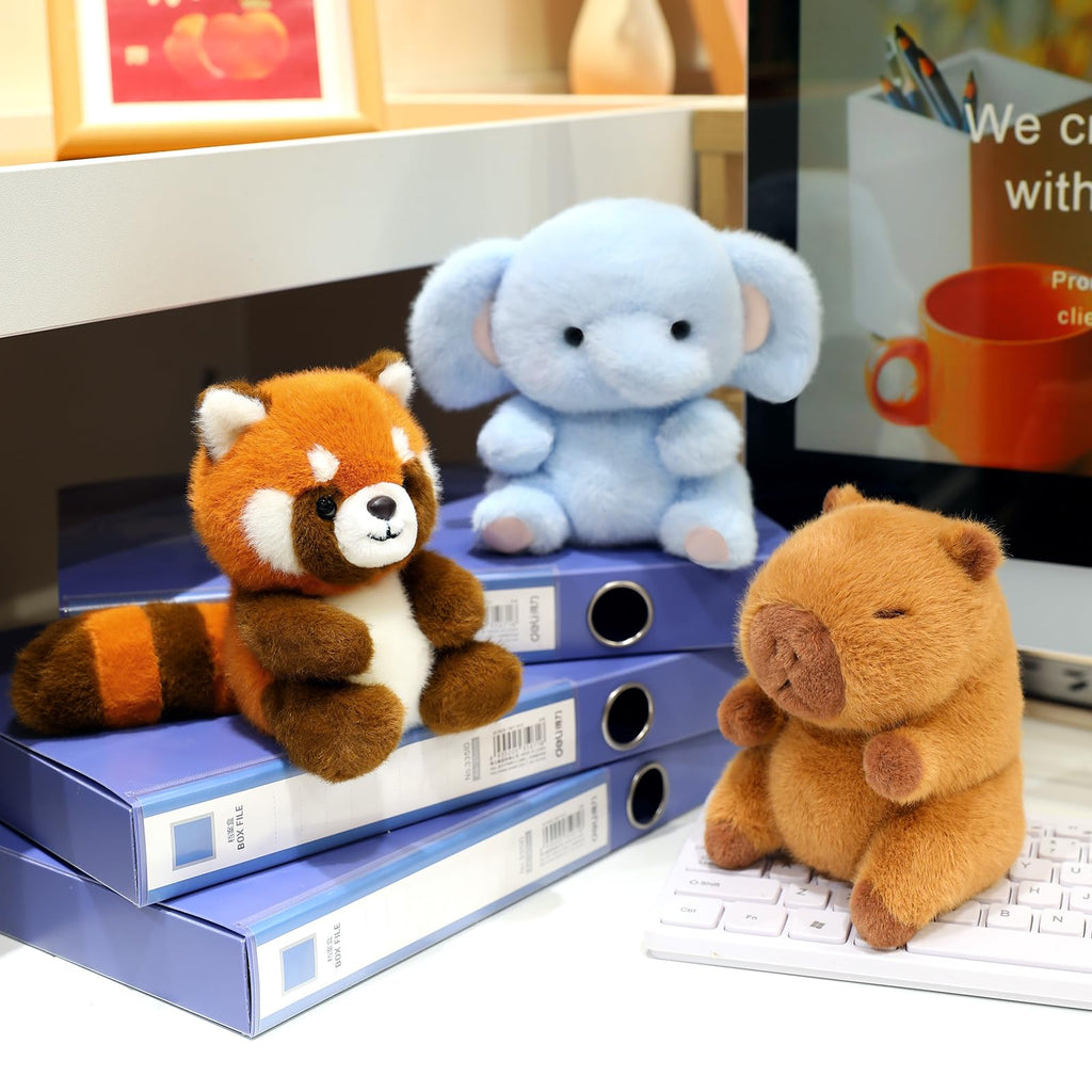 Ditucu Palm-Sized Red Panda Stuffed Animal - 5 Inch Soft Plush Toy, Orange, Cute Gift
