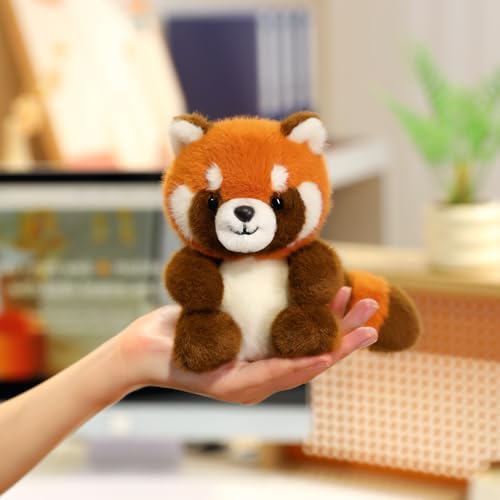 Ditucu Palm-Sized Red Panda Stuffed Animal - 5 Inch Soft Plush Toy, Orange, Cute Gift