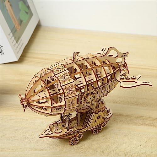 DIY Airship 3D Wooden Puzzle Kit – 160-Piece Brainteaser for Adults and Teens
