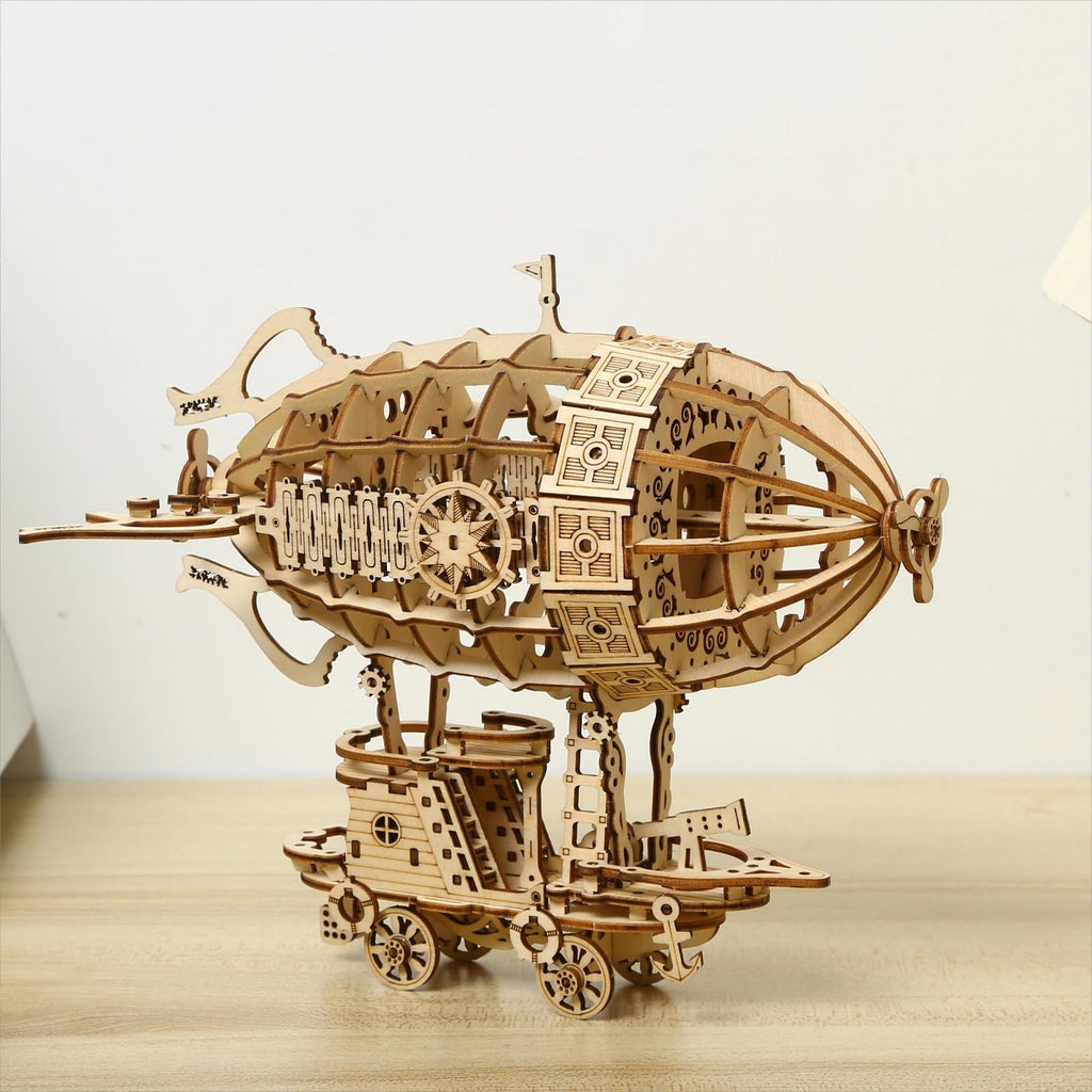 DIY Airship 3D Wooden Puzzle Kit – 160-Piece Brainteaser for Adults and Teens